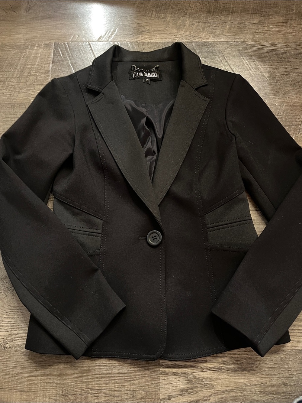 Yoana Baraschi Black Single-Button Tailored Blazer